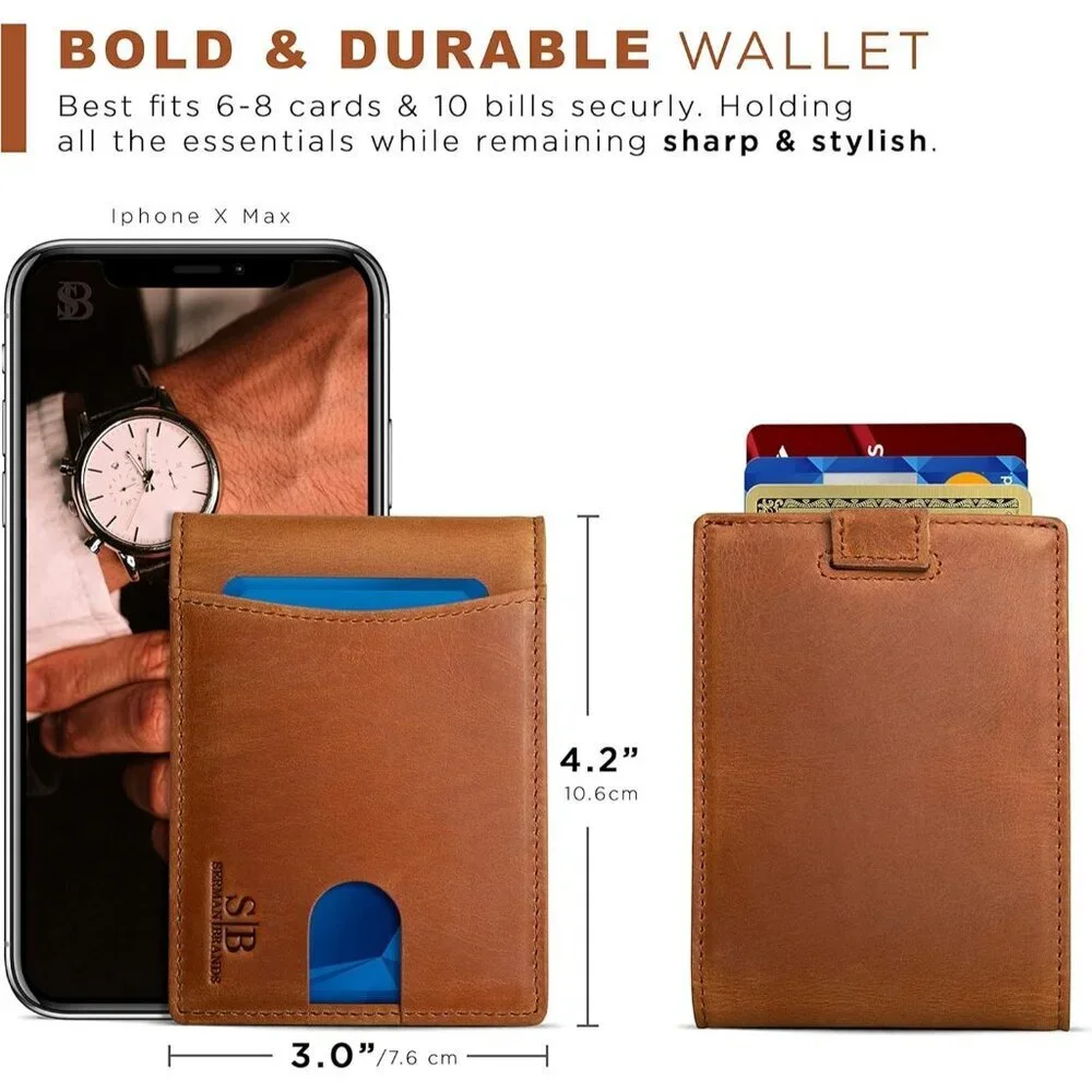 Men's California Genuine Premium Vegan Leather Front 2 Pocket Wallets Stylish